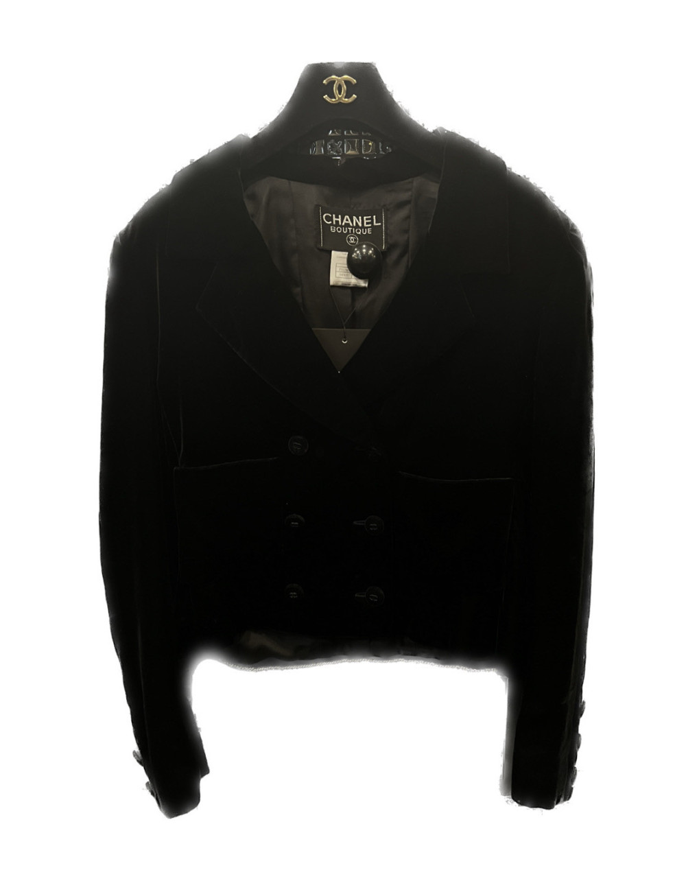 Veste T 40 CHANEL velours de soie noir