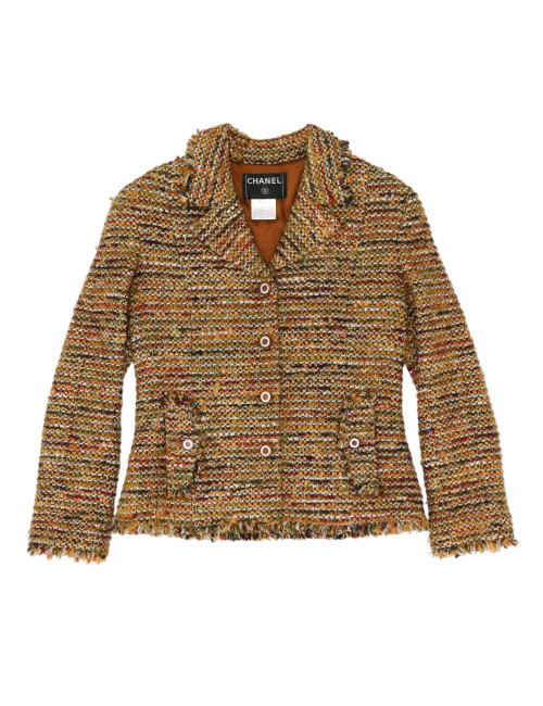 Veste T 42 CHANEL tweed fils d'or Aut 2003