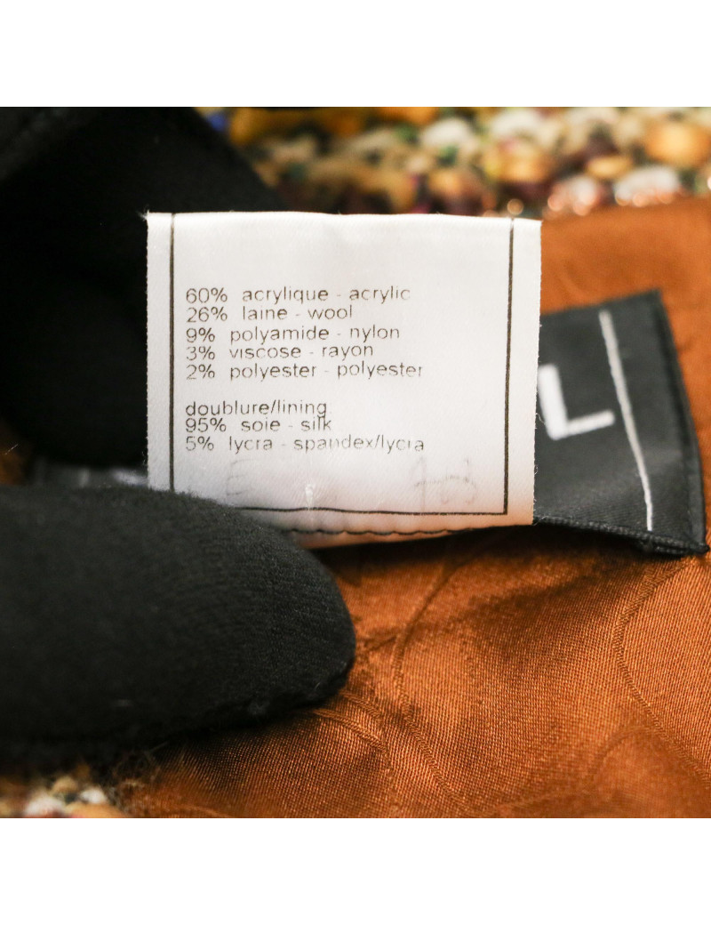 Veste T 42 CHANEL tweed fils d'or Aut 2003