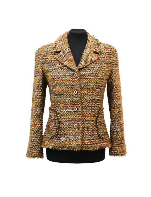 Veste T 42 CHANEL tweed fils d'or Aut 2003