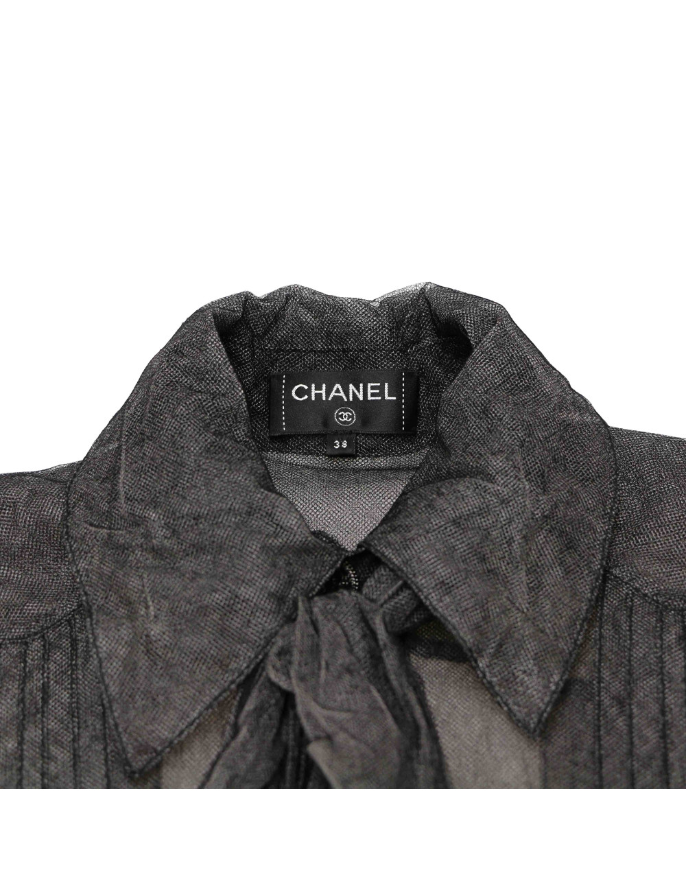 Blouse T38 CHANEL voile avec cravate