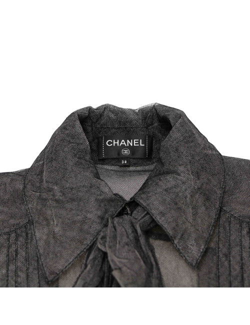 Blouse T38 CHANEL voile avec cravate