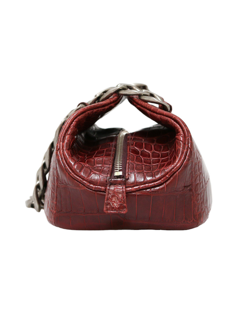 Chanel Paris - New york Burgundy crocodile Bowling Bag