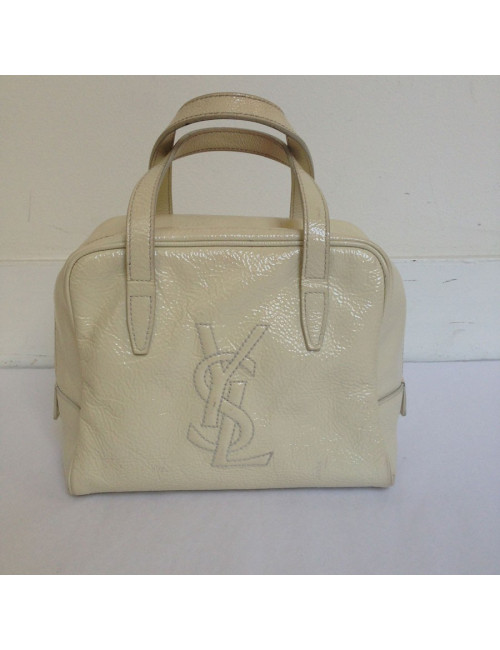 Petit sac YVES SAINT LAURENT cuir vernis crème