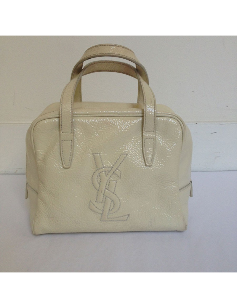 mini sac YVES SAINT LAURENT cuir verni crème