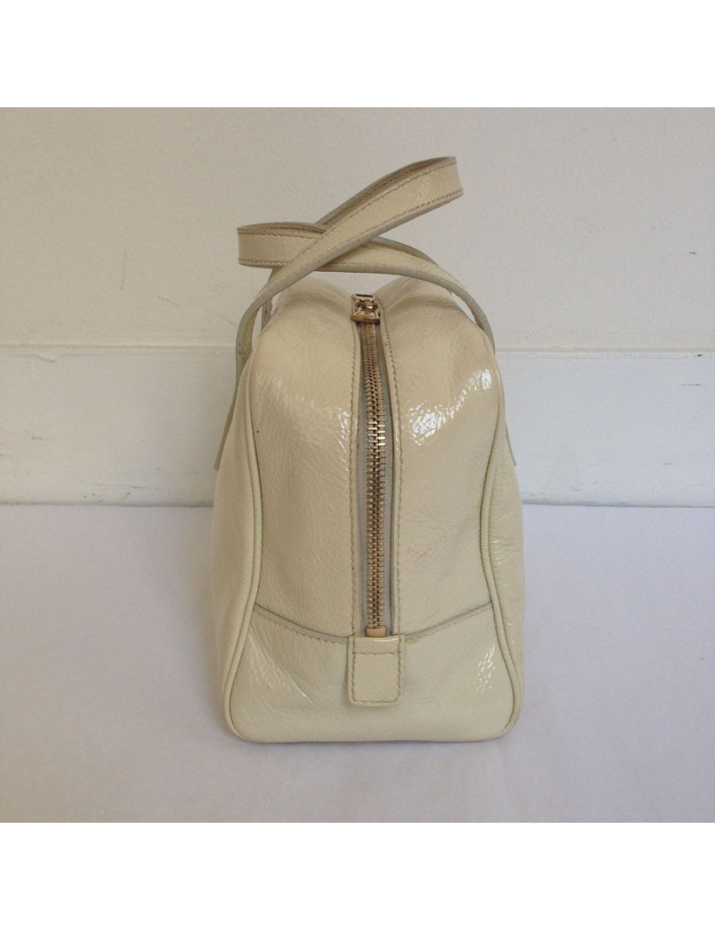 mini sac YVES SAINT LAURENT cuir verni crème