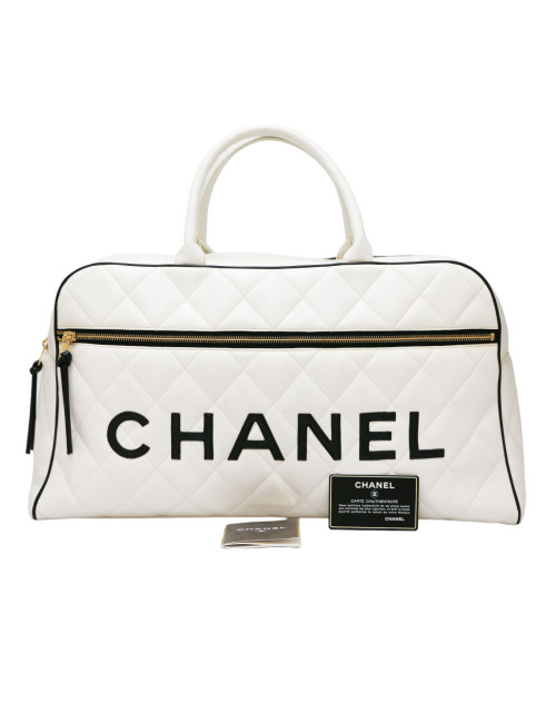 Sac Bowling CHANEL blanc voyage