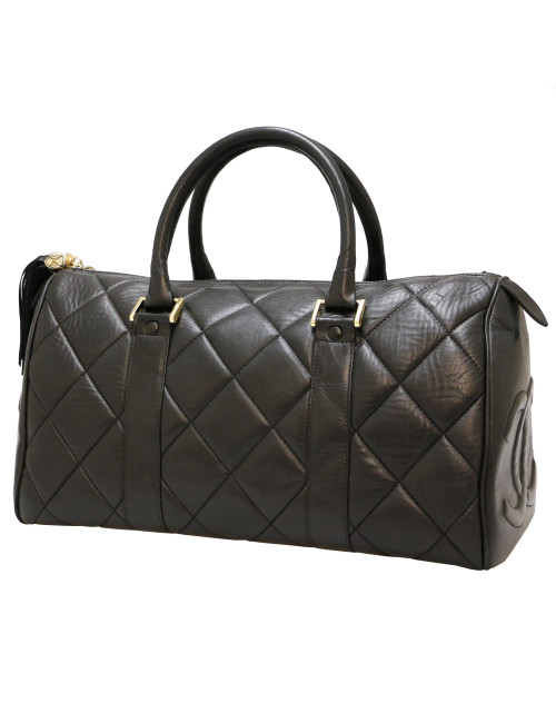 Cabas CHANEL cuir de veau noir Vintage