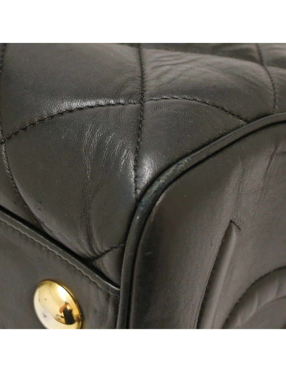 Cabas CHANEL cuir de veau noir Vintage