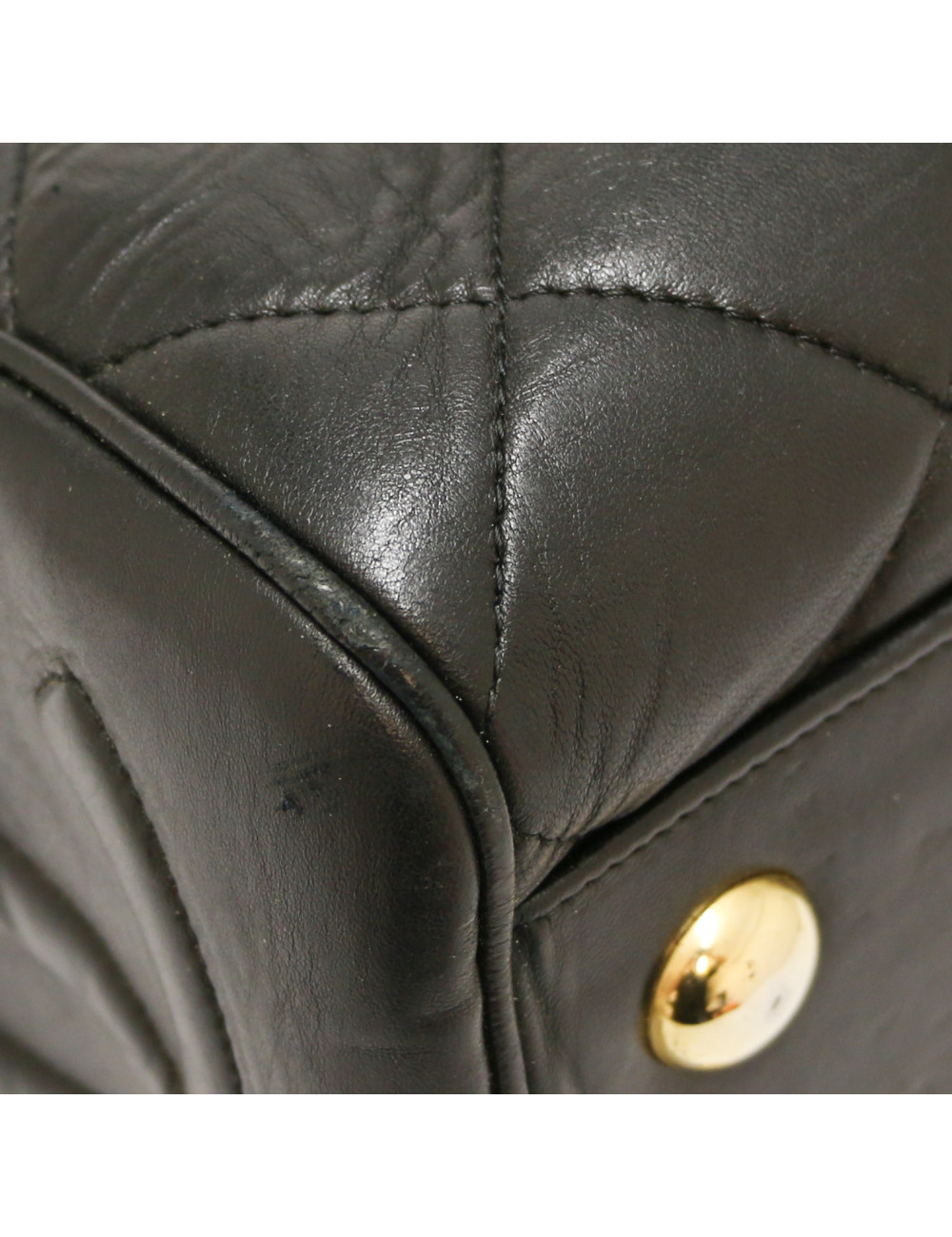 Cabas CHANEL cuir de veau noir Vintage