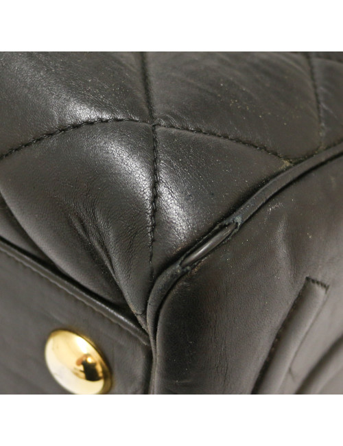 Cabas CHANEL cuir de veau noir Vintage