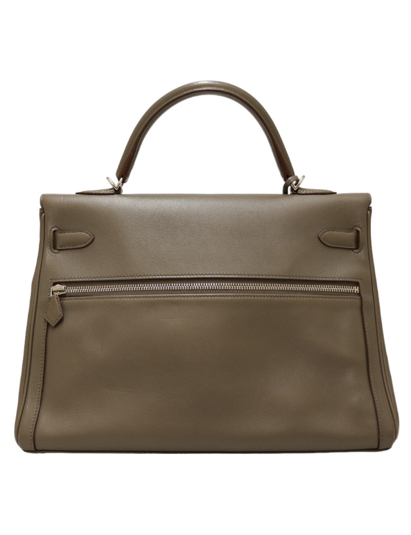 Kelly 35 Lakis HERMES swift gris étain