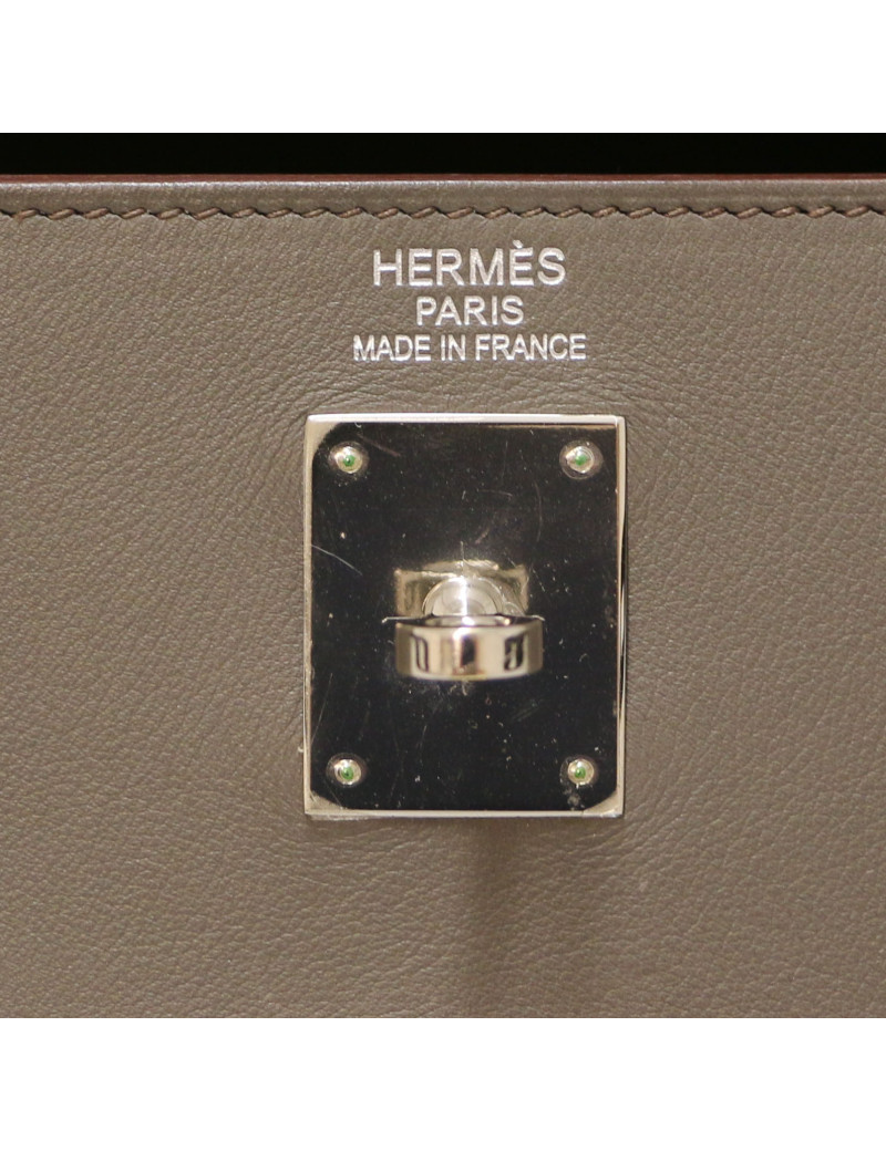 Kelly 35 Lakis HERMES swift gris étain