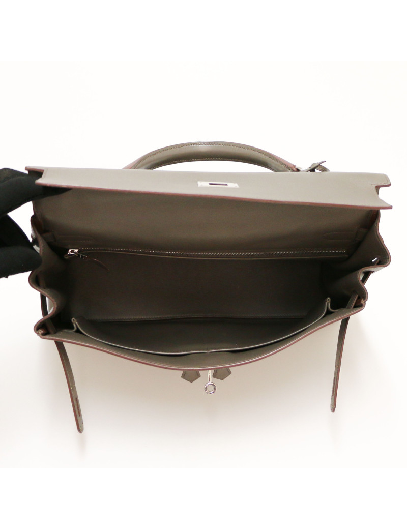 Kelly 35 Lakis HERMES swift gris étain