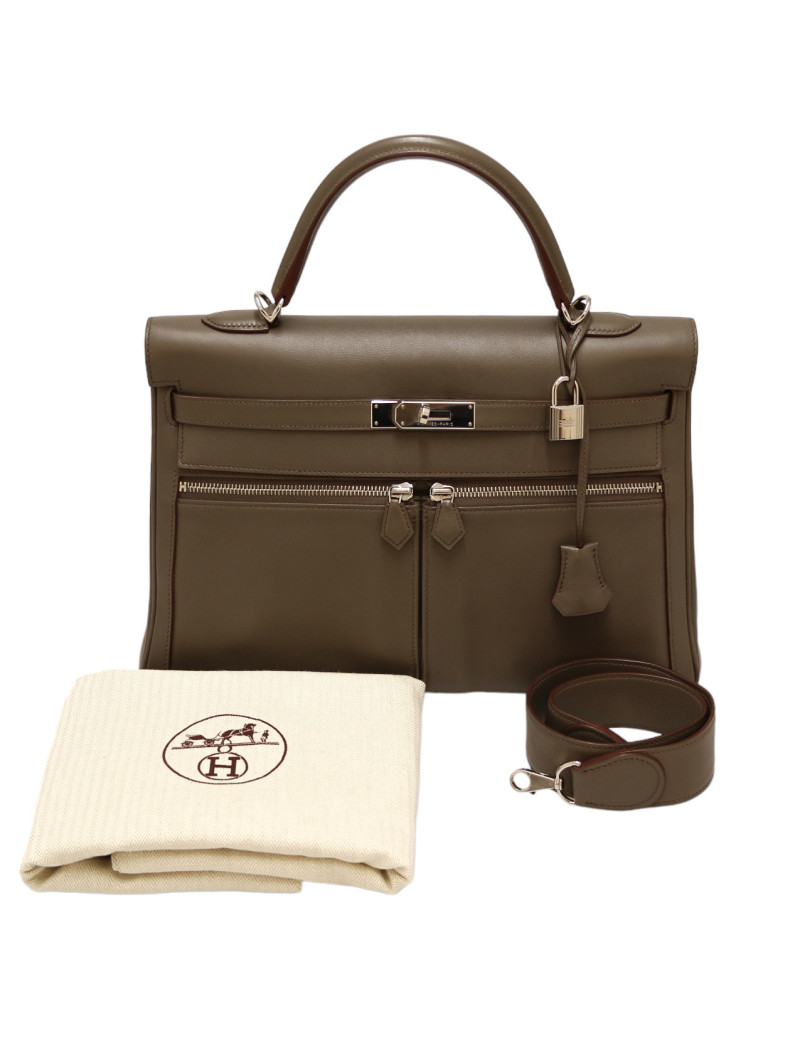 Kelly 35 Lakis HERMES swift gris étain