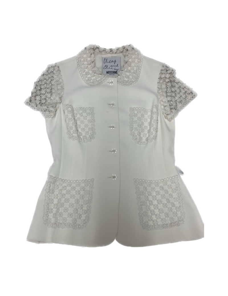 Veste MOSCHINO beige manches dentelle 