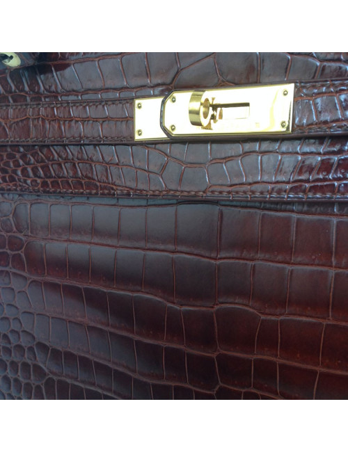 Kelly 32 sellier HERMÈS crocodile porosus caramel
