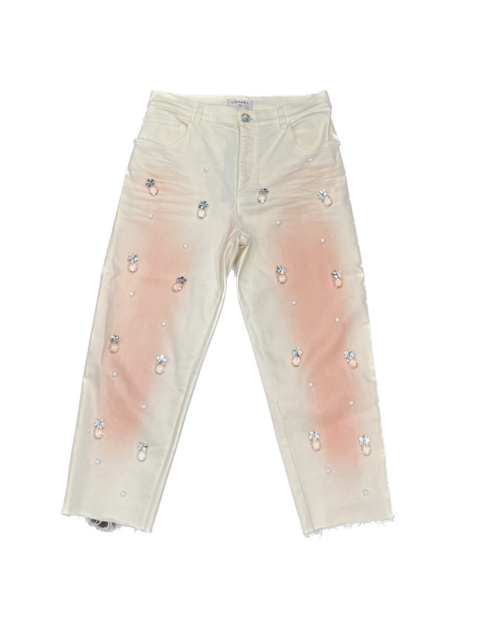 Pantalon CHANEL Paris-Séoul T40 blanc