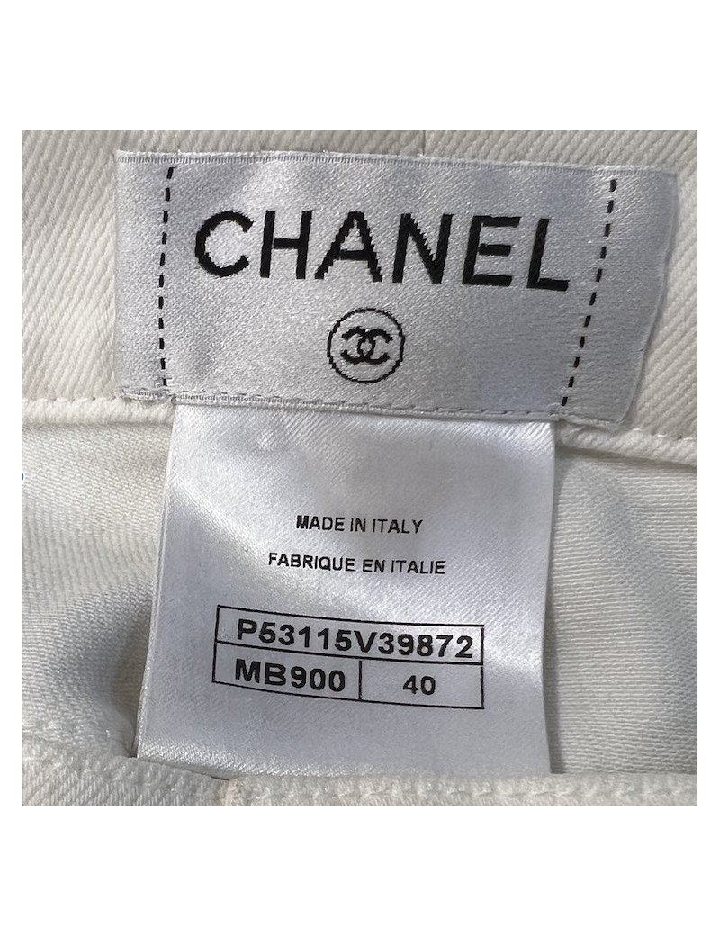 Pantalon CHANEL Paris-Séoul T40 blanc