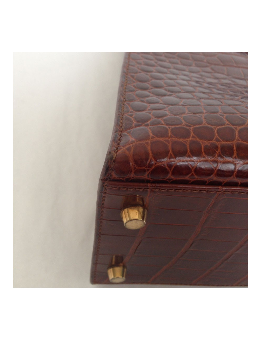 Kelly 32 sellier HERMÈS crocodile porosus caramel