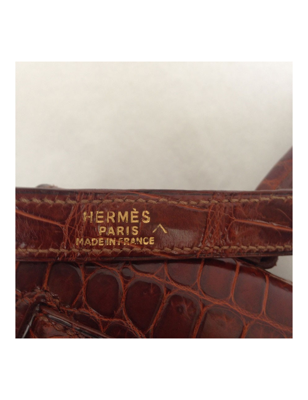 Kelly 32 sellier HERMÈS crocodile porosus caramel