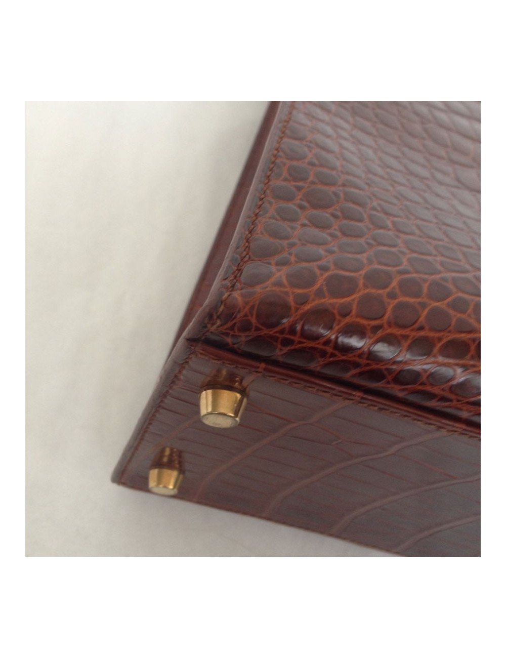 Kelly 32 sellier HERMÈS crocodile porosus caramel