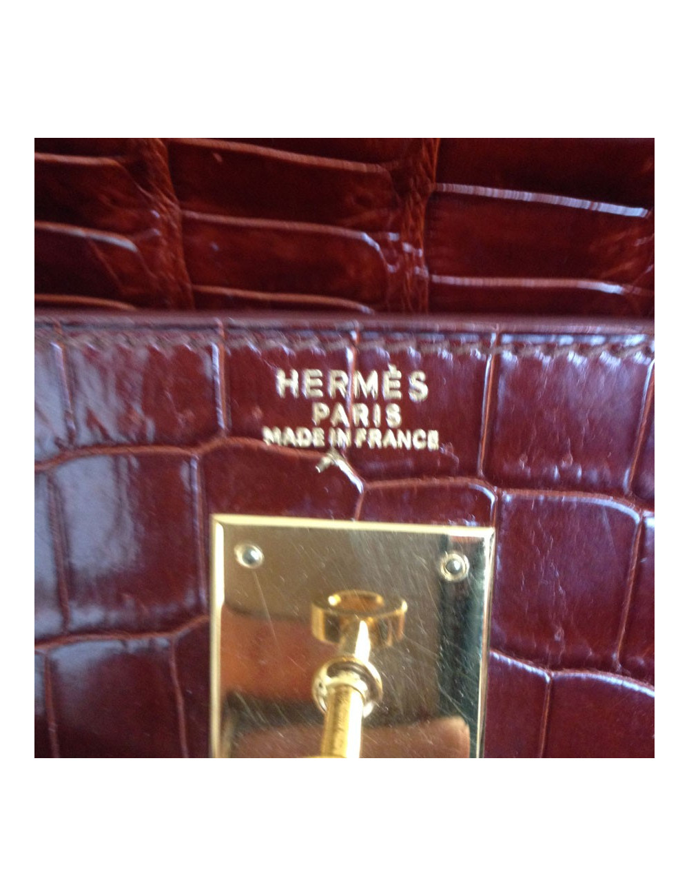 Kelly 32 sellier HERMÈS crocodile porosus caramel