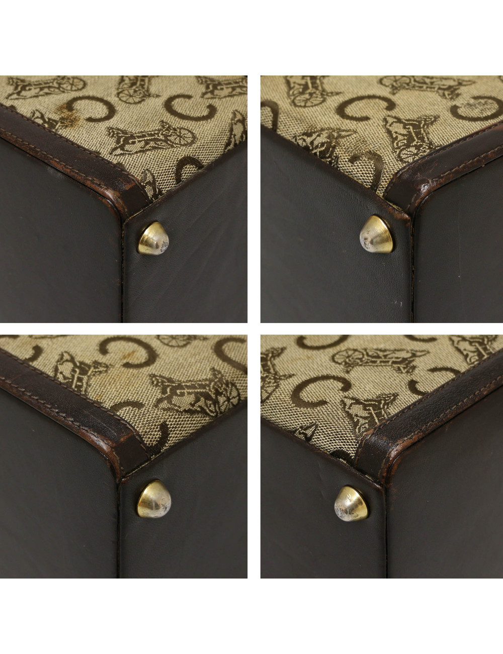 Malette vintage CELINE toile de coton