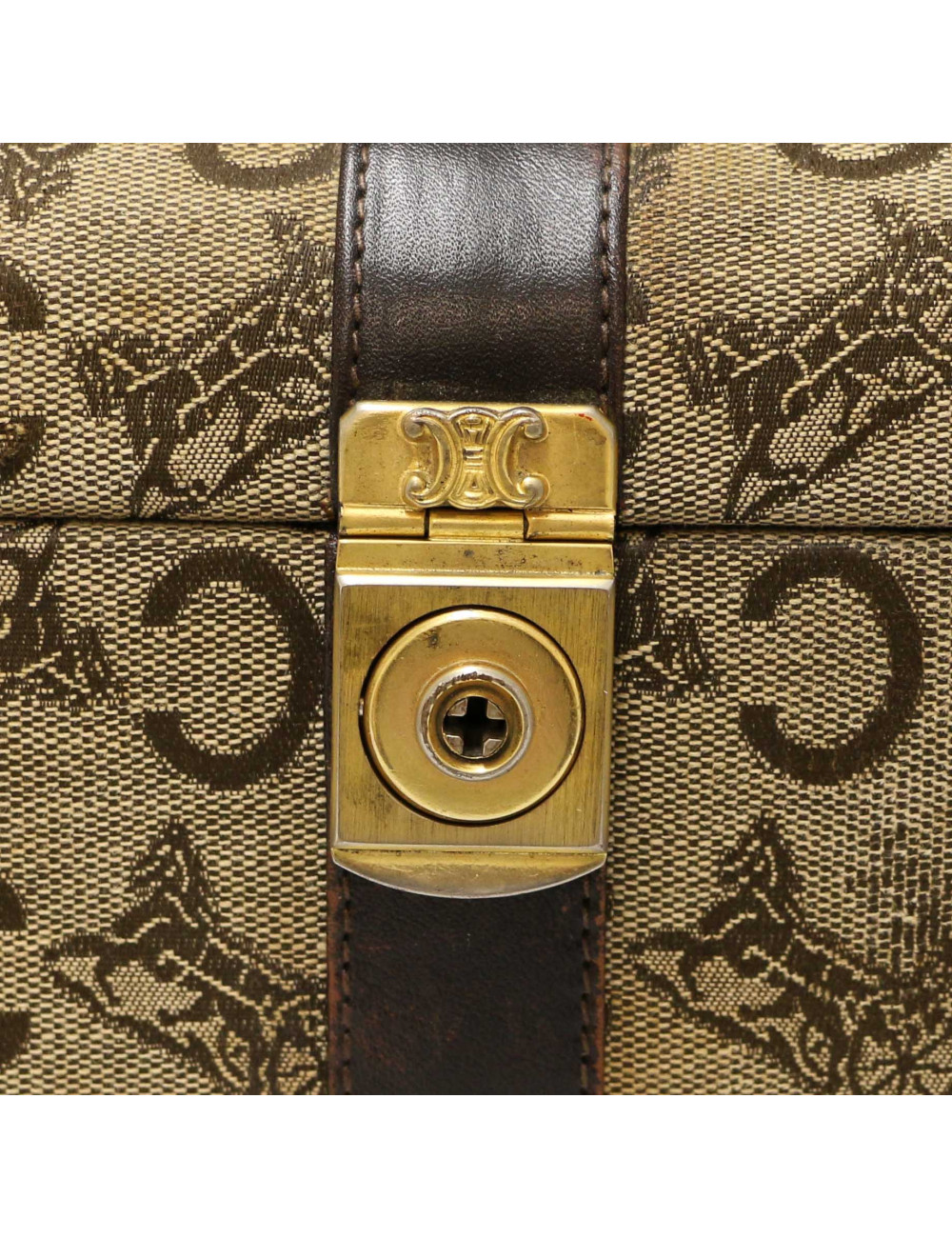 Malette vintage CELINE toile de coton