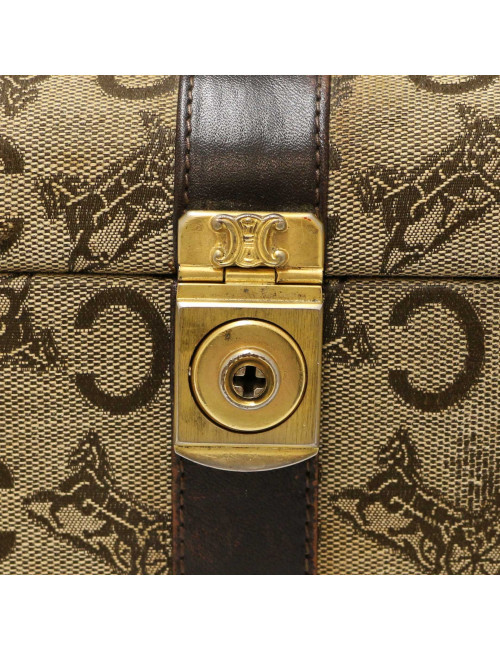 Malette vintage CELINE toile de coton