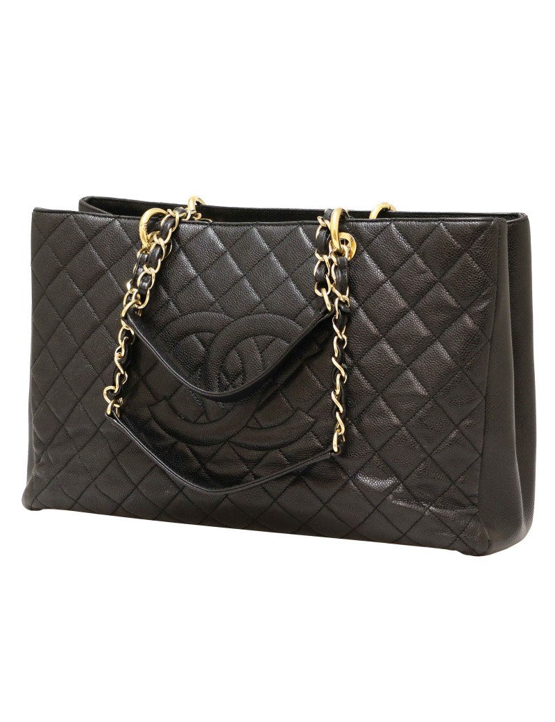 Cabas CHANEL cuir caviar noir