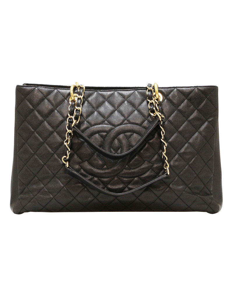 Cabas CHANEL cuir caviar noir