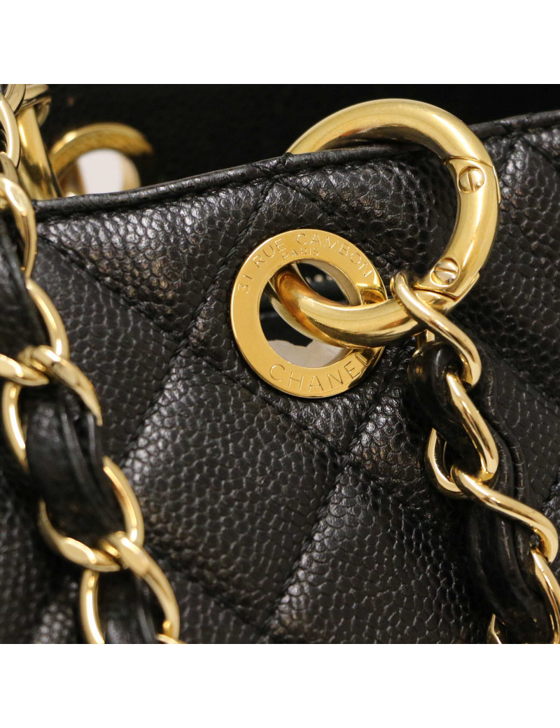 Cabas CHANEL cuir caviar noir