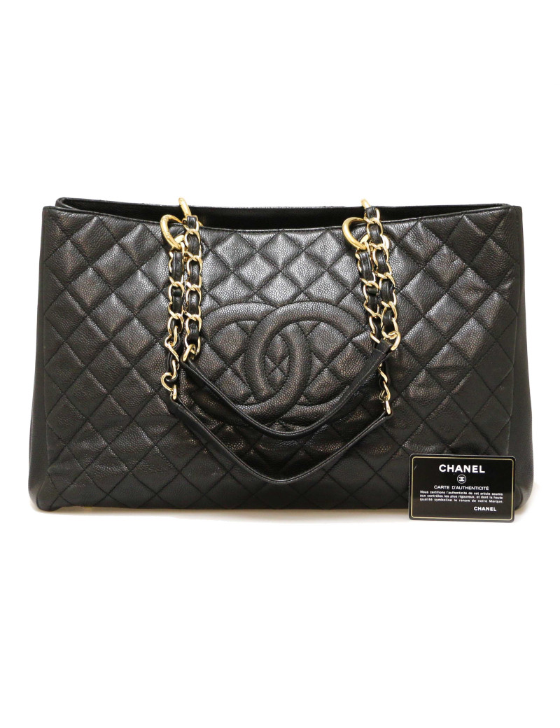 Cabas CHANEL cuir caviar noir