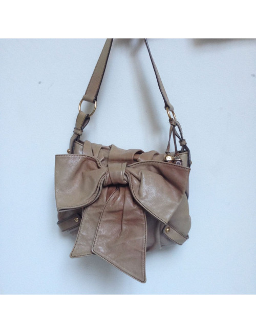 Sac YVES SAINT LAURENT cuir taupe