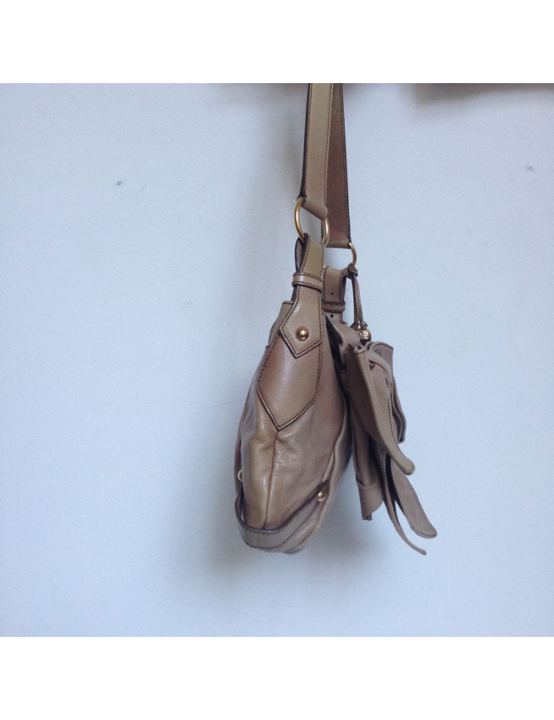 Sac YVES SAINT LAURENT cuir taupe