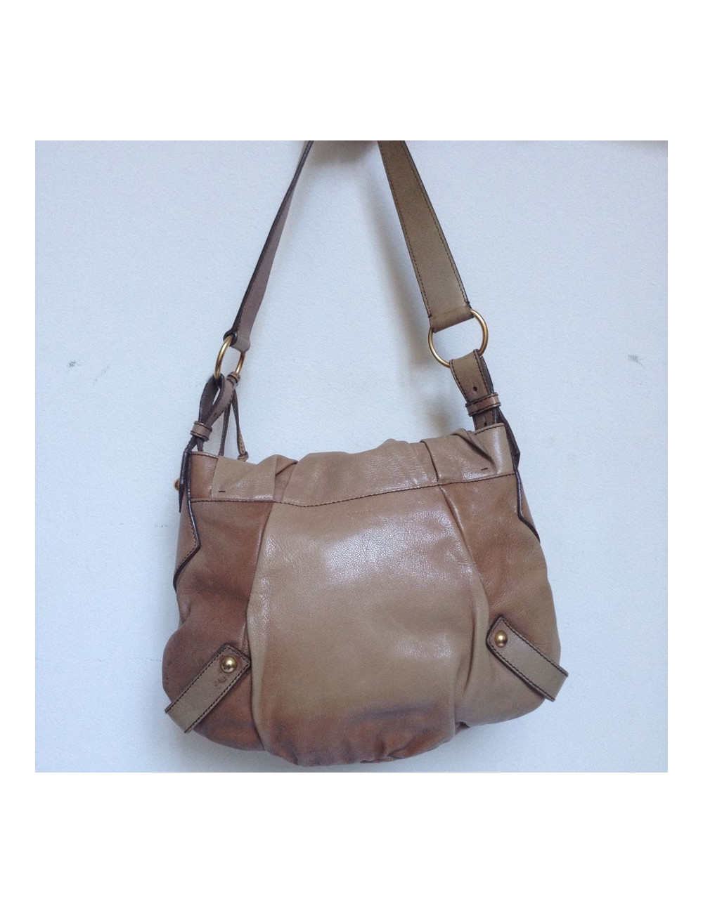 Sac YVES SAINT LAURENT cuir taupe