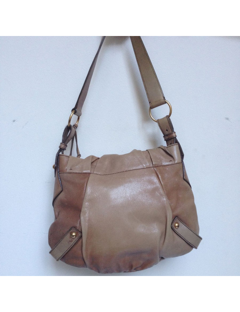 Sac YVES SAINT LAURENT cuir taupe