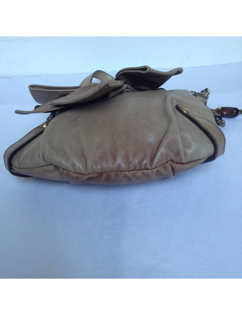Sac YVES SAINT LAURENT cuir taupe