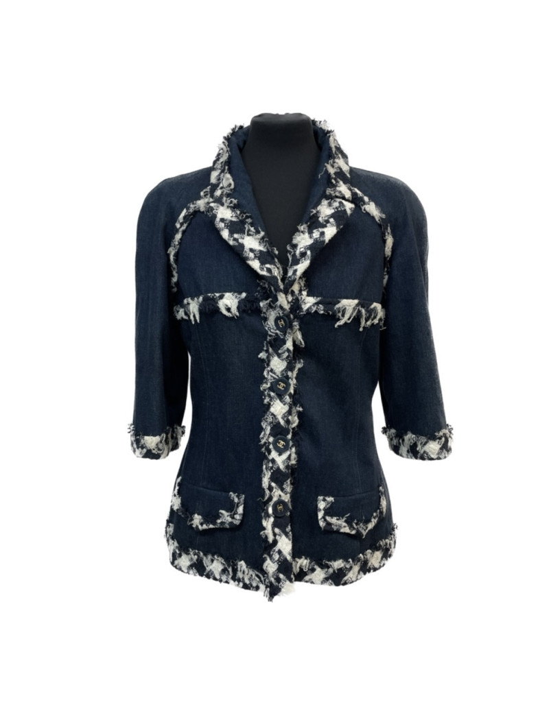 Veste en jean CHANEL bleue