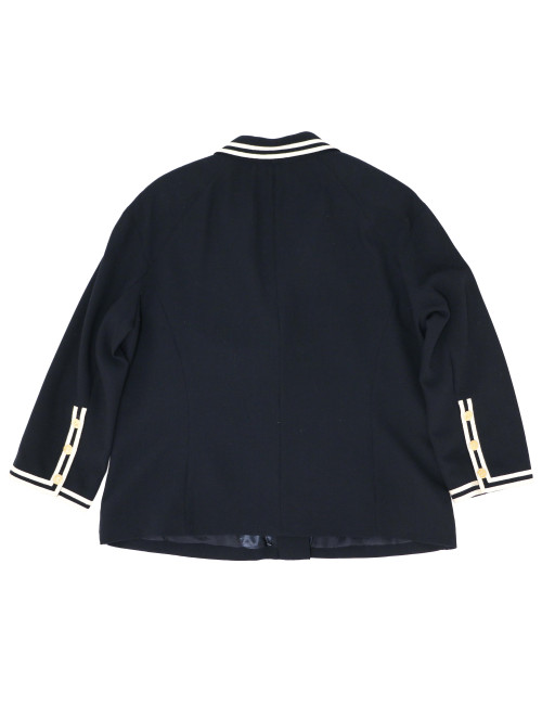 CHANEL blue jacket with white stripes