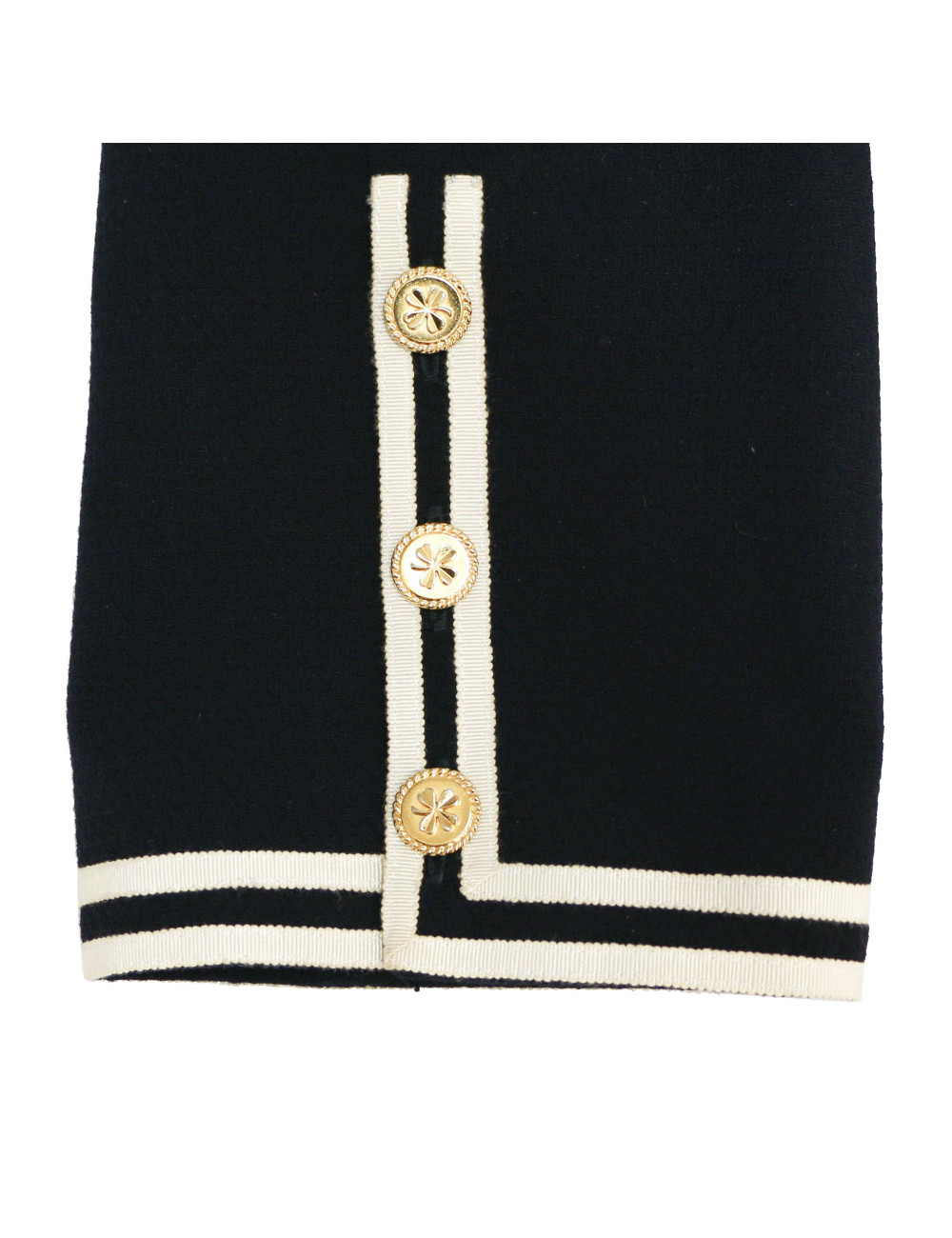 CHANEL blue jacket with white stripes