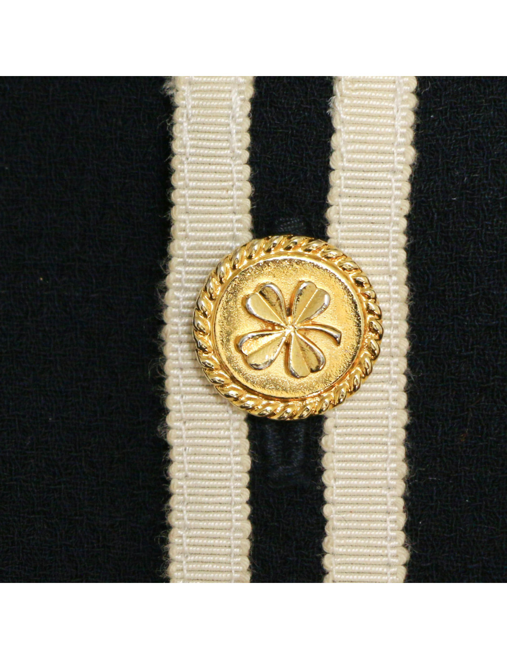 CHANEL blue jacket with white stripes