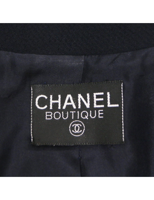 CHANEL blue jacket with white stripes