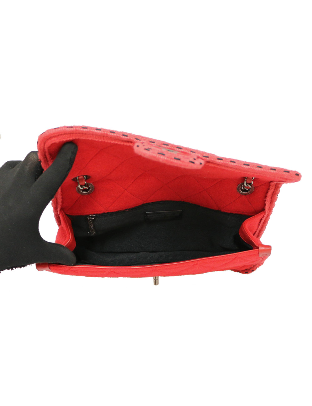 Sac CHANEL feutrine rouge