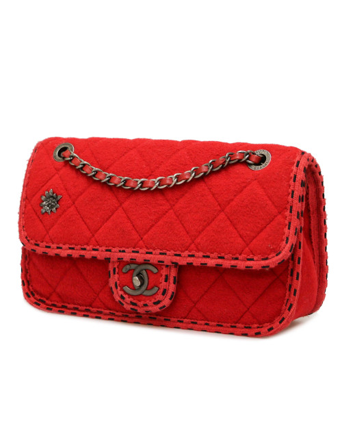 Sac CHANEL feutrine rouge