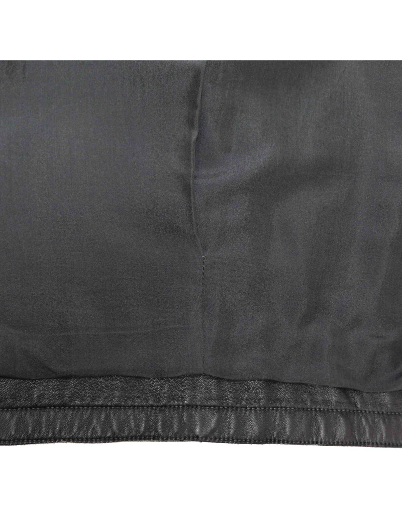 Veste T40 CHANEL cuir d'agneau bleu