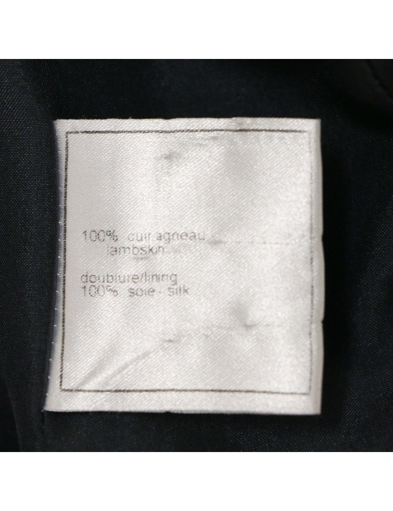 Veste T40 CHANEL cuir d'agneau bleu