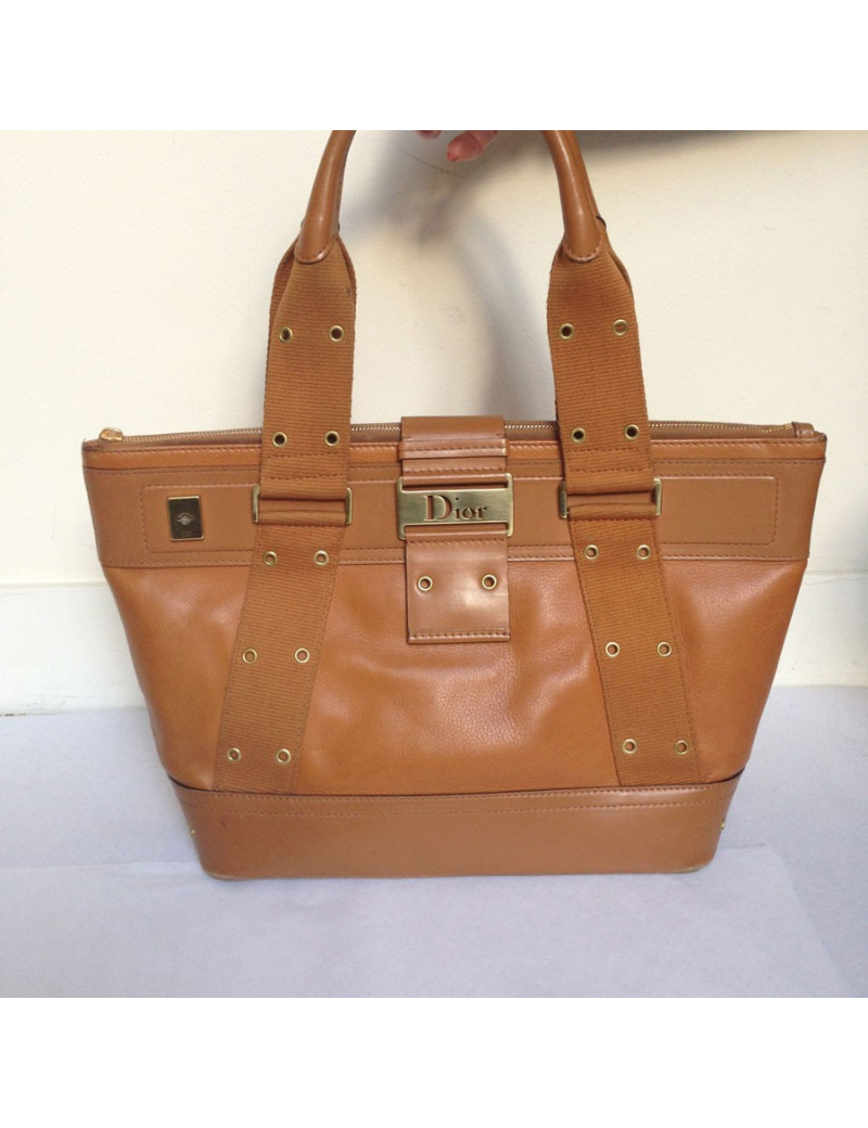 Grand sac DIOR en cuir marron
