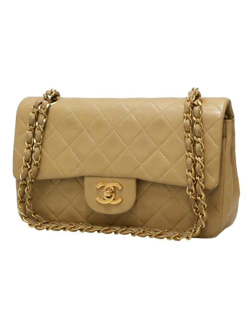 Timeless beige CHANEL cuir d'agneau